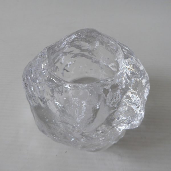 Kost Boda Snowball art glass votive tealight candle holder. Icy Swedish A. Wärff - Image 6