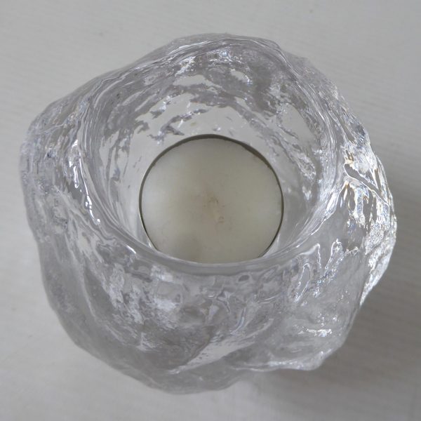 Kost Boda Snowball art glass votive tealight candle holder. Icy Swedish A. Wärff - Image 7
