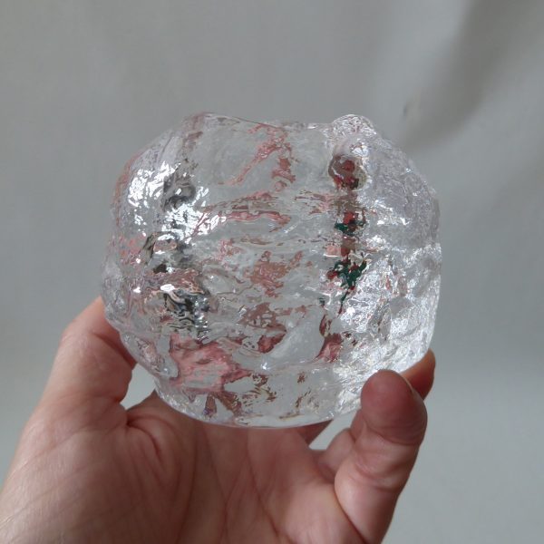 Kost Boda Snowball art glass votive tealight candle holder. Icy Swedish A. Wärff - Image 8