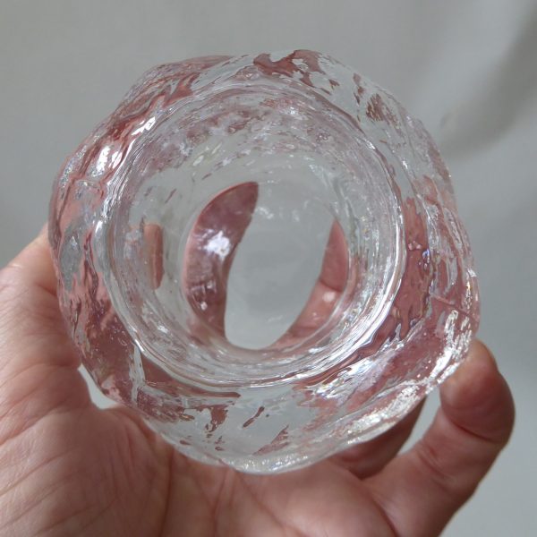 Kost Boda Snowball art glass votive tealight candle holder. Icy Swedish A. Wärff - Image 9