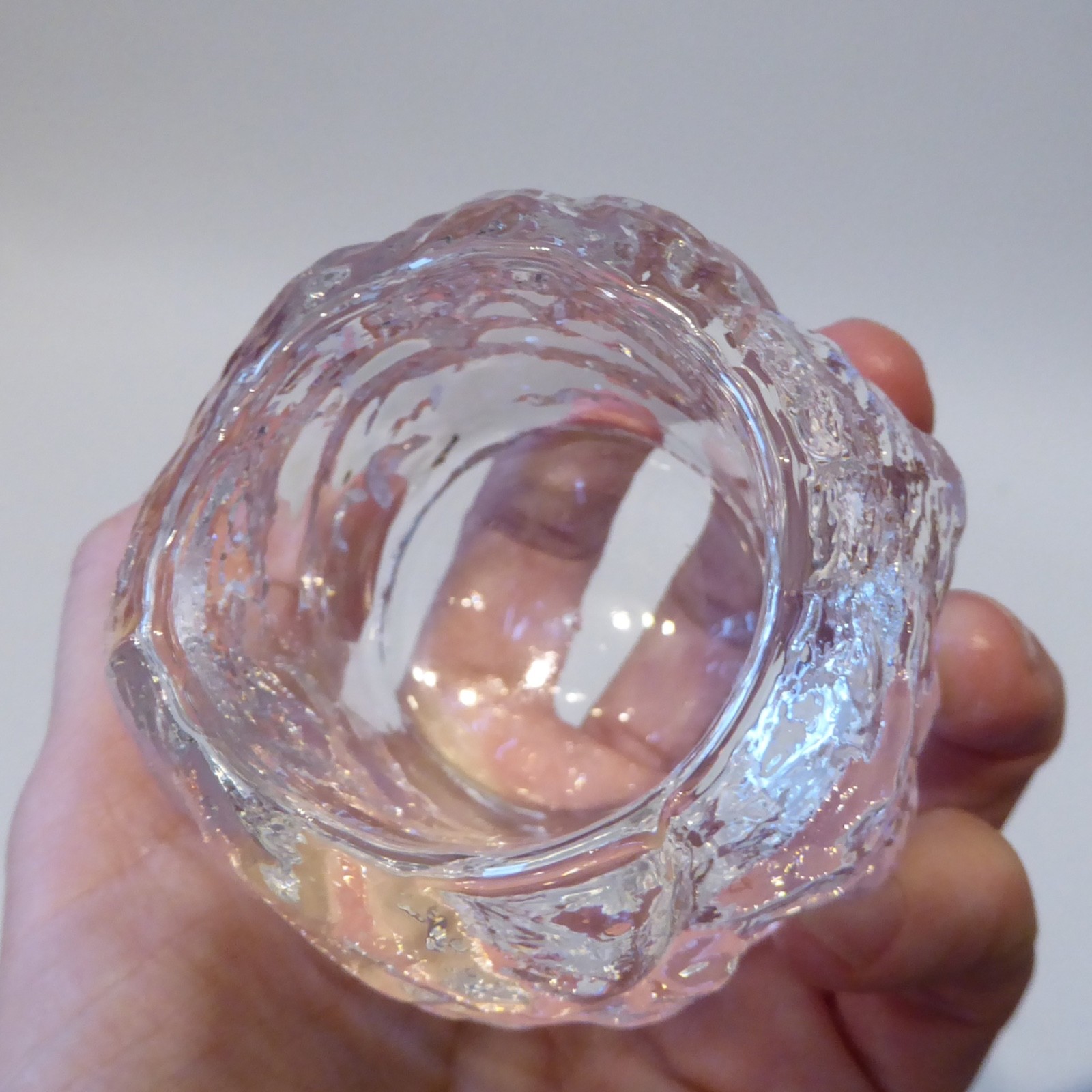 Kosta Boda Snowball votive tealight candle holder Sweden Clear icy crystal glass - Image 4