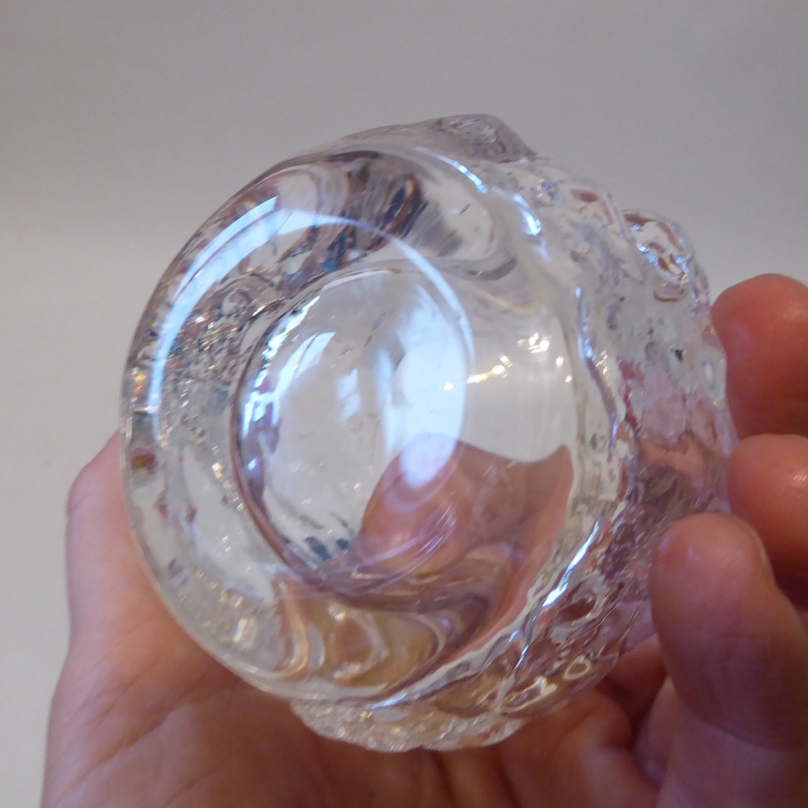 Kosta Boda Snowball votive tealight candle holder Sweden Clear icy crystal glass - Image 5