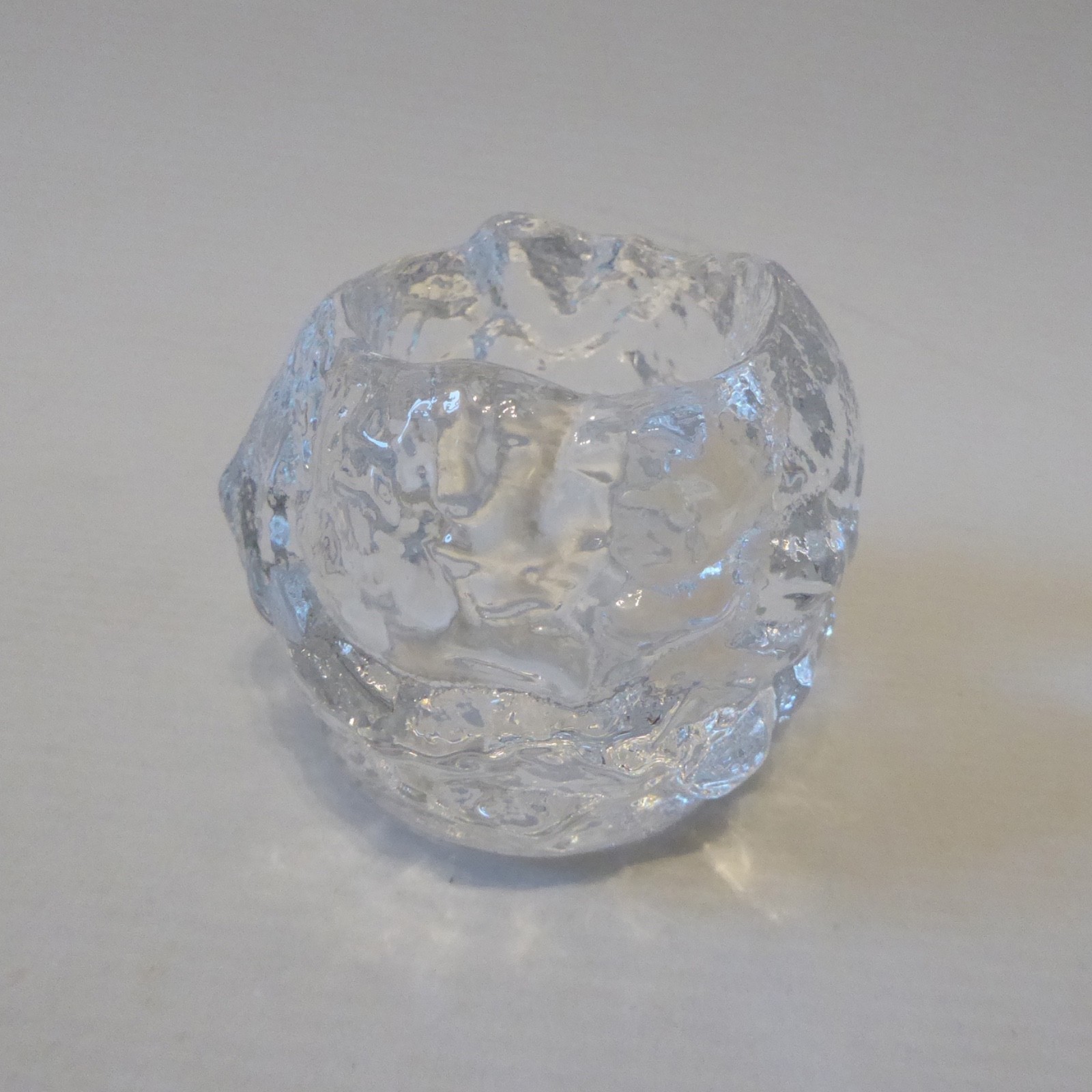 Kosta Boda Snowball votive tealight candle holder Sweden Clear icy crystal glass - Image 6