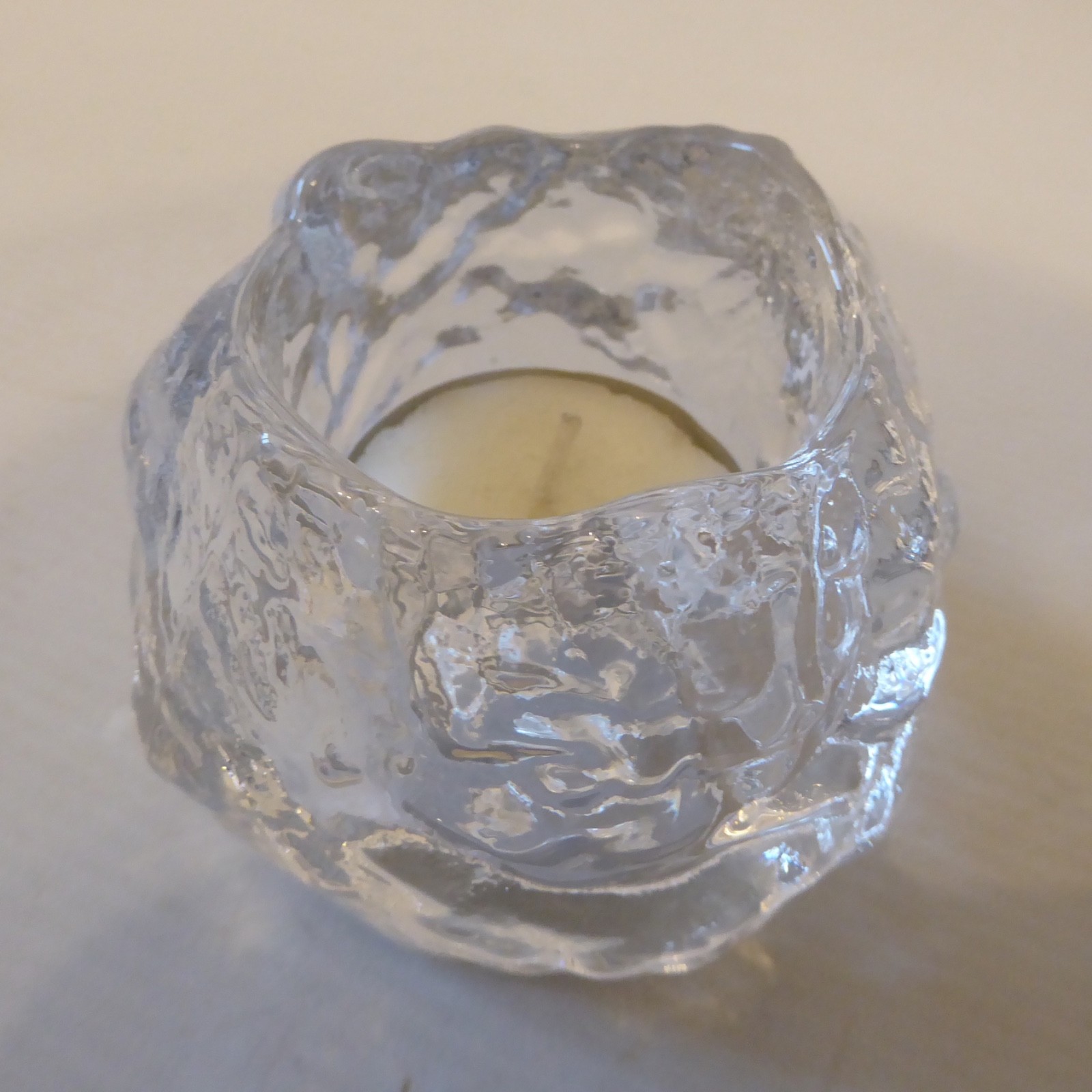 Kosta Boda Snowball votive tealight candle holder Sweden Clear icy crystal glass - Image 7