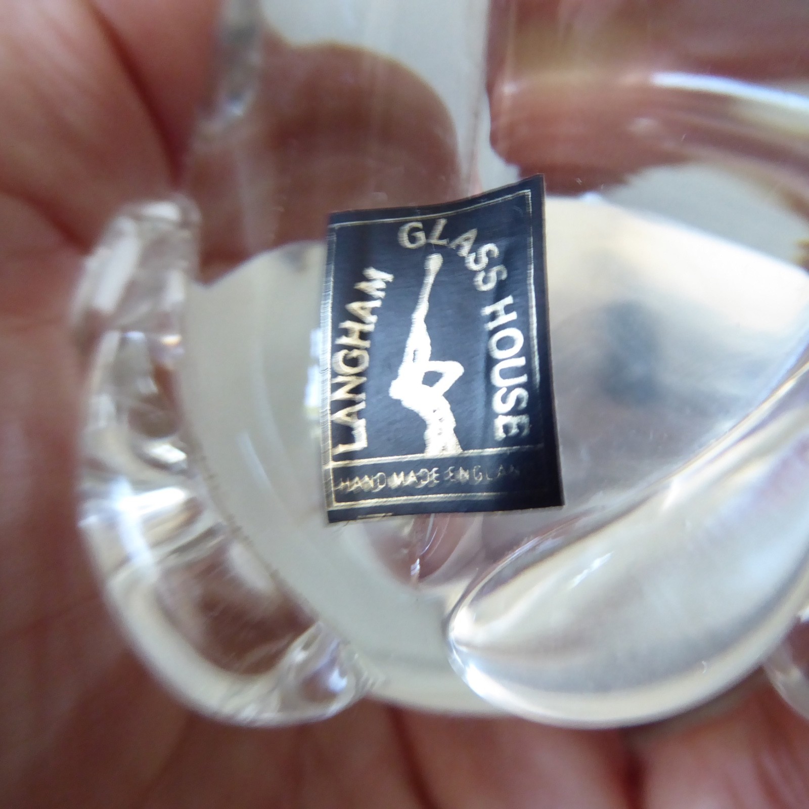 Langham Glass House handmade art glass FROG paperweight, Paul Miller, clear - Image 6
