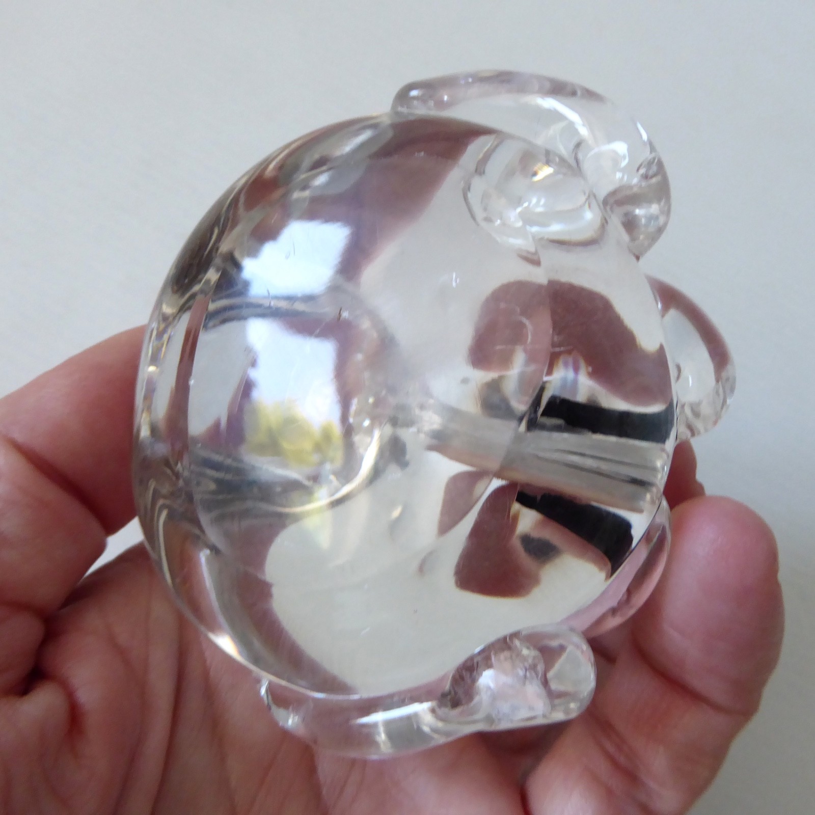 Langham Glass House handmade art glass FROG paperweight, Paul Miller, clear - Image 7