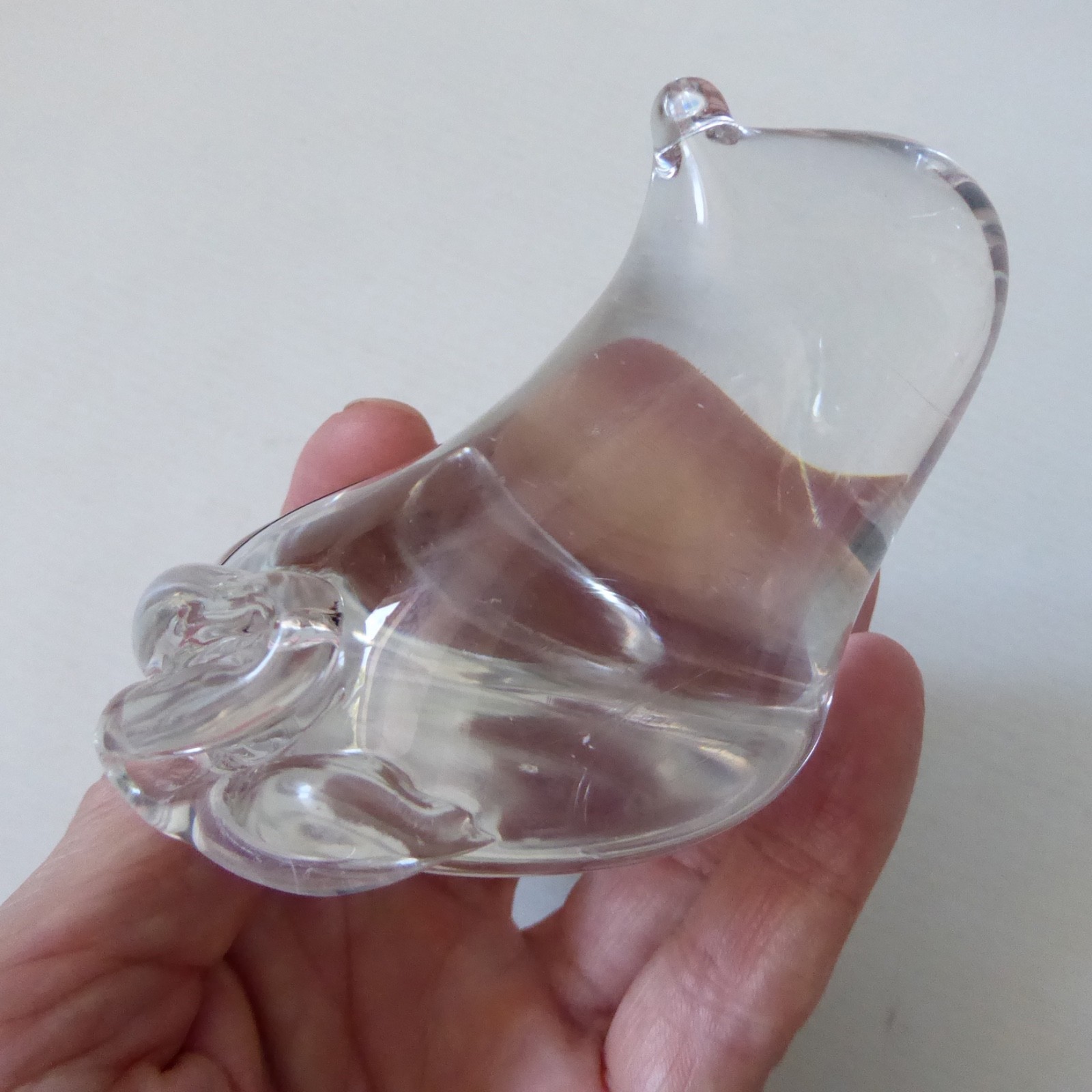 Langham Glass House handmade art glass FROG paperweight, Paul Miller, clear - Image 8