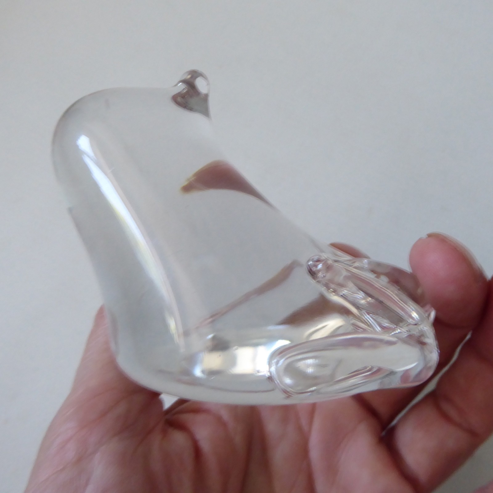 Langham Glass House handmade art glass FROG paperweight, Paul Miller, clear - Image 9