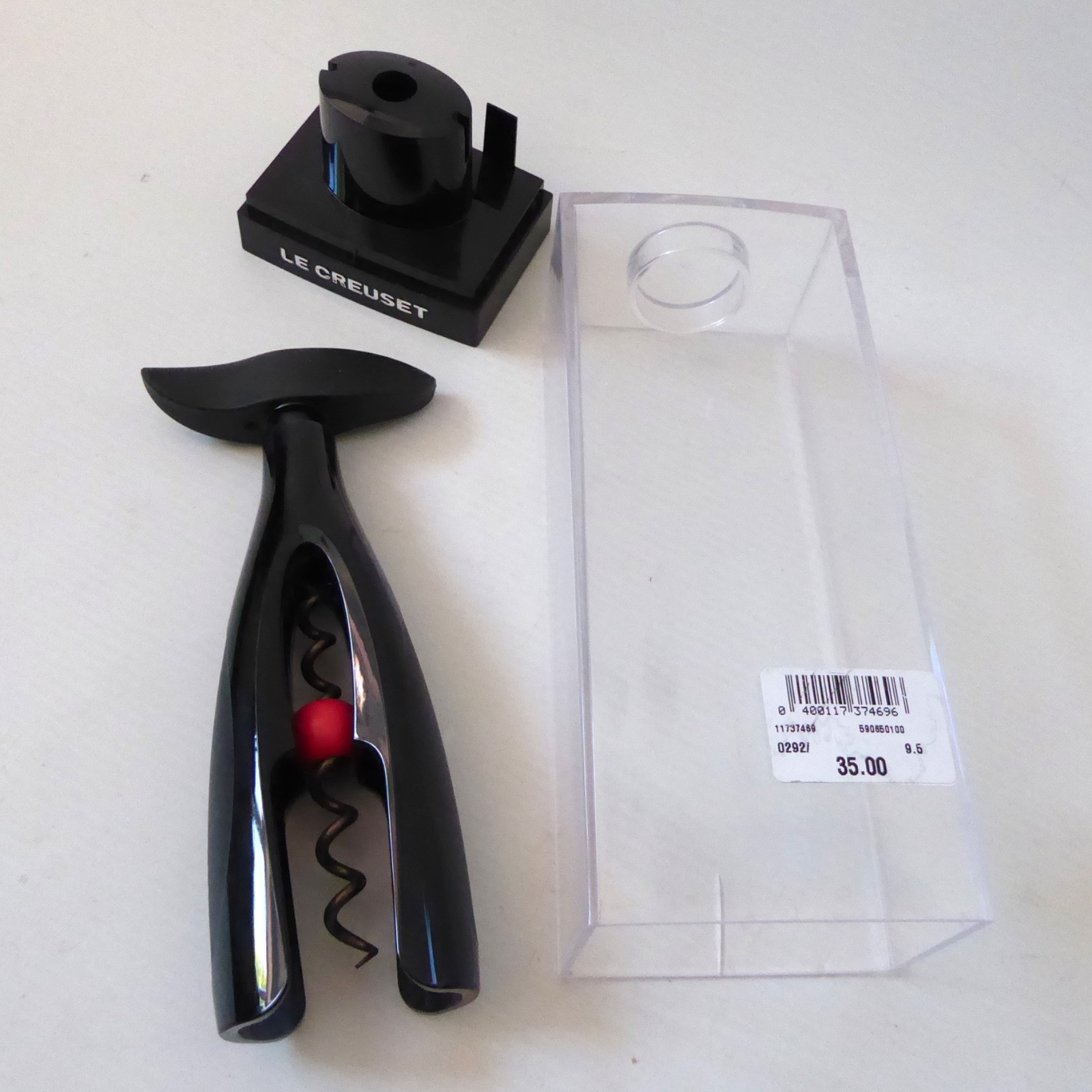 Le Creuset screw pull Activ-ball corkscrew GS-200, black and red boxed. Vintage - Image 2