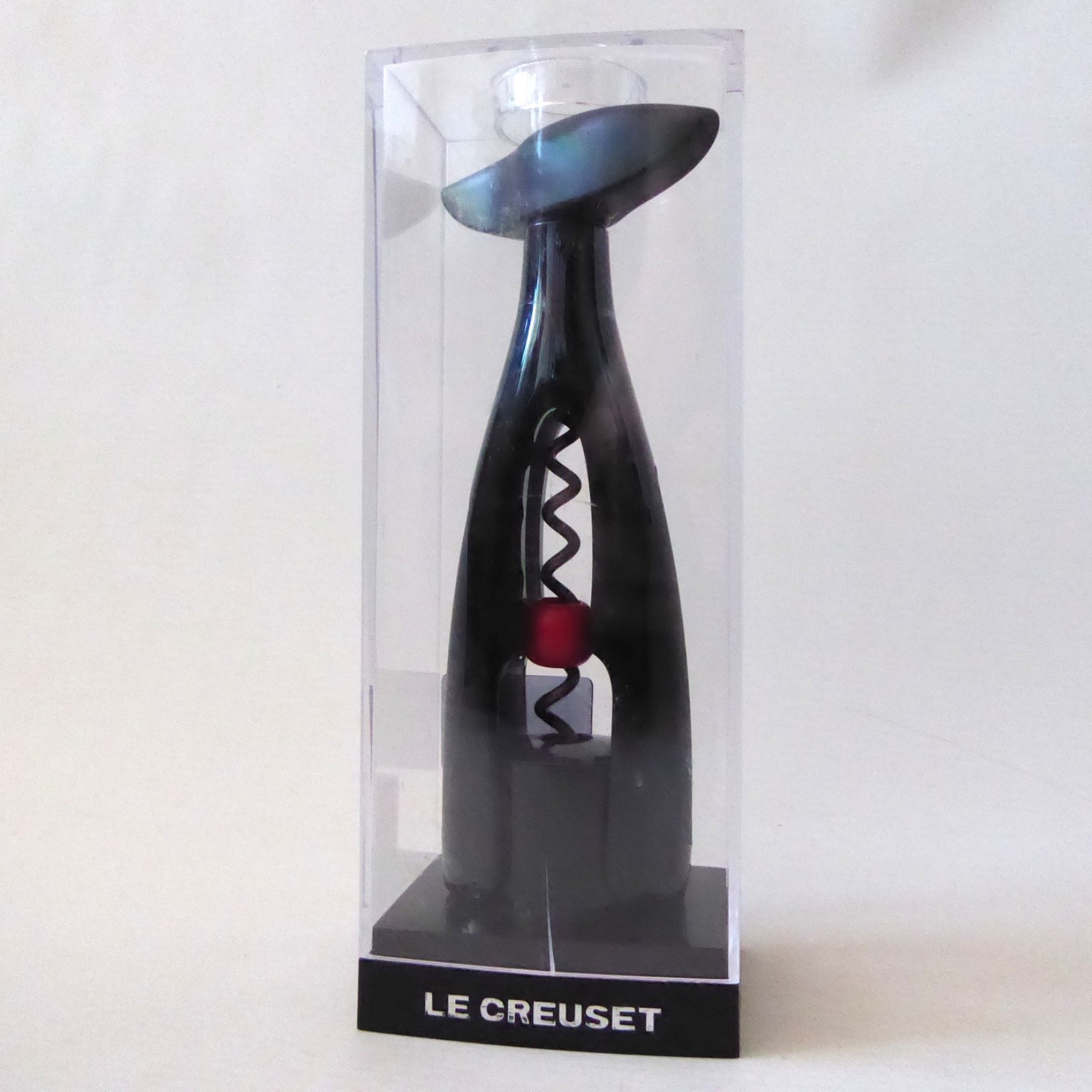 Le Creuset screw pull Activ-ball corkscrew GS-200, black and red boxed. Vintage