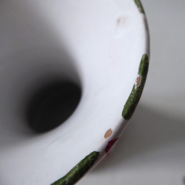 Mid century Italian, vintage Italy pottery vase. Black pink stripe ceramic 1960s - Image 13