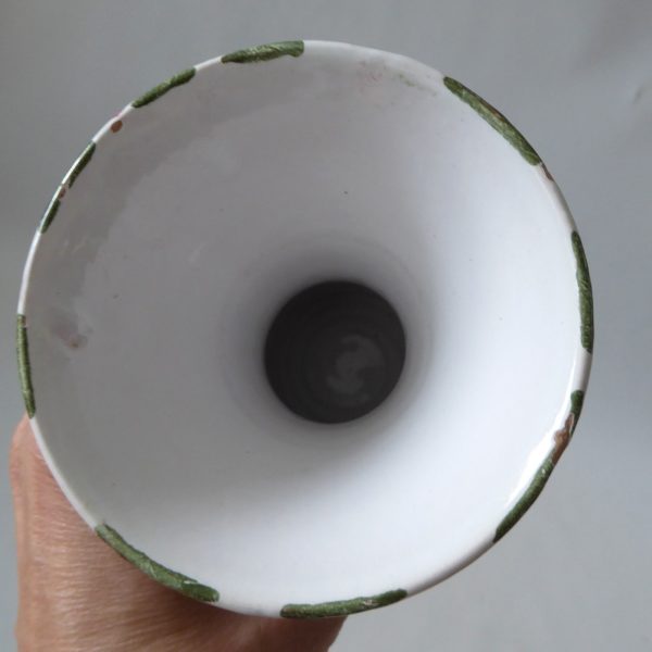 Mid century Italian, vintage Italy pottery vase. Black pink stripe ceramic 1960s - Image 14