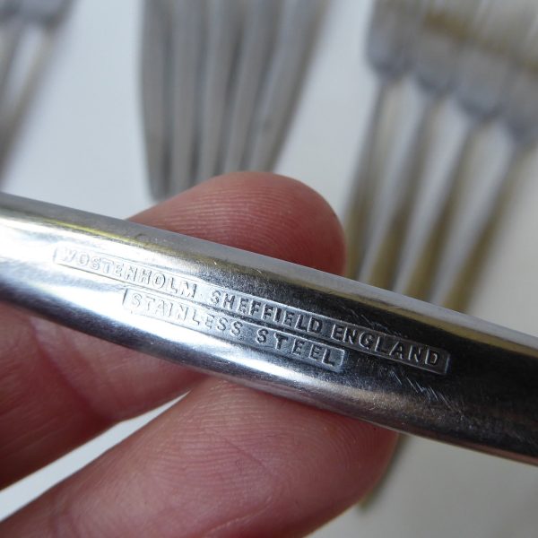 Mid century Wostenholm MONTE CARLO dessert, dinner, fish forks. Cutlery S/Steel - Image 3