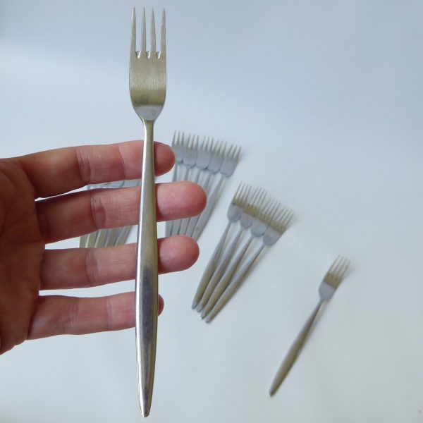 Mid century Wostenholm MONTE CARLO dessert, dinner, fish forks. Cutlery S/Steel - Image 8