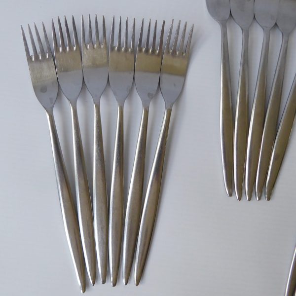 Mid century Wostenholm MONTE CARLO dessert, dinner, fish forks. Cutlery S/Steel - Image 9