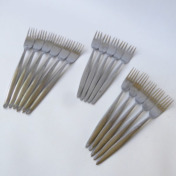 Mid century Wostenholm MONTE CARLO dessert, dinner, fish forks. Cutlery S/Steel - Image 10