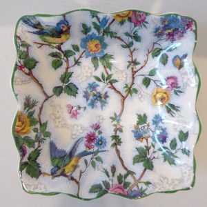 Midwinter Chintz Lorna Doone square porcelain dish/shallow bowl, 1950s vintage