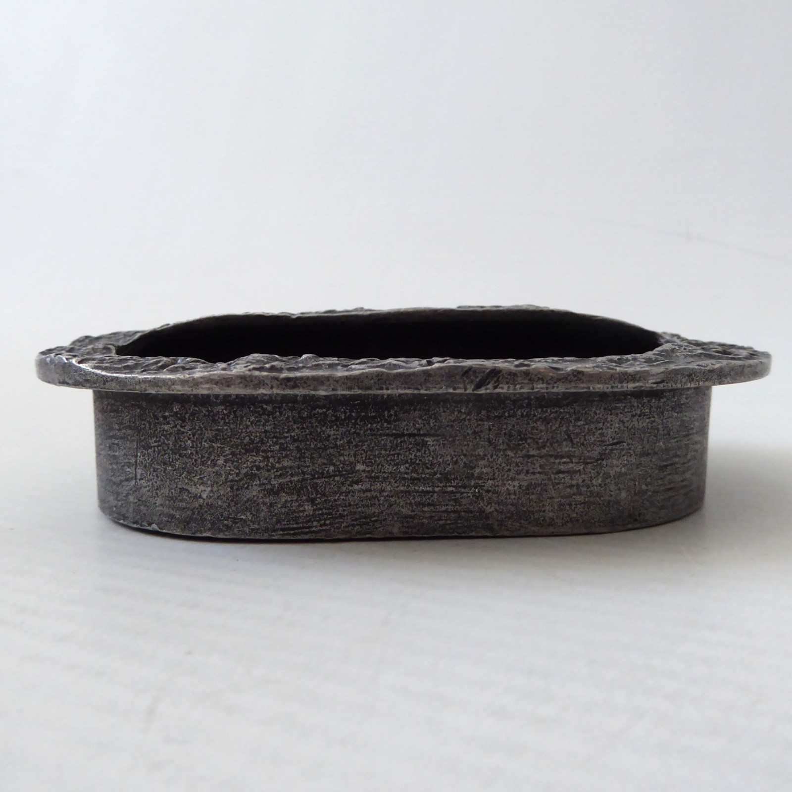 Modern Objects USA pewter brutalist bark textured drawer handle flush mount pull - Image 8