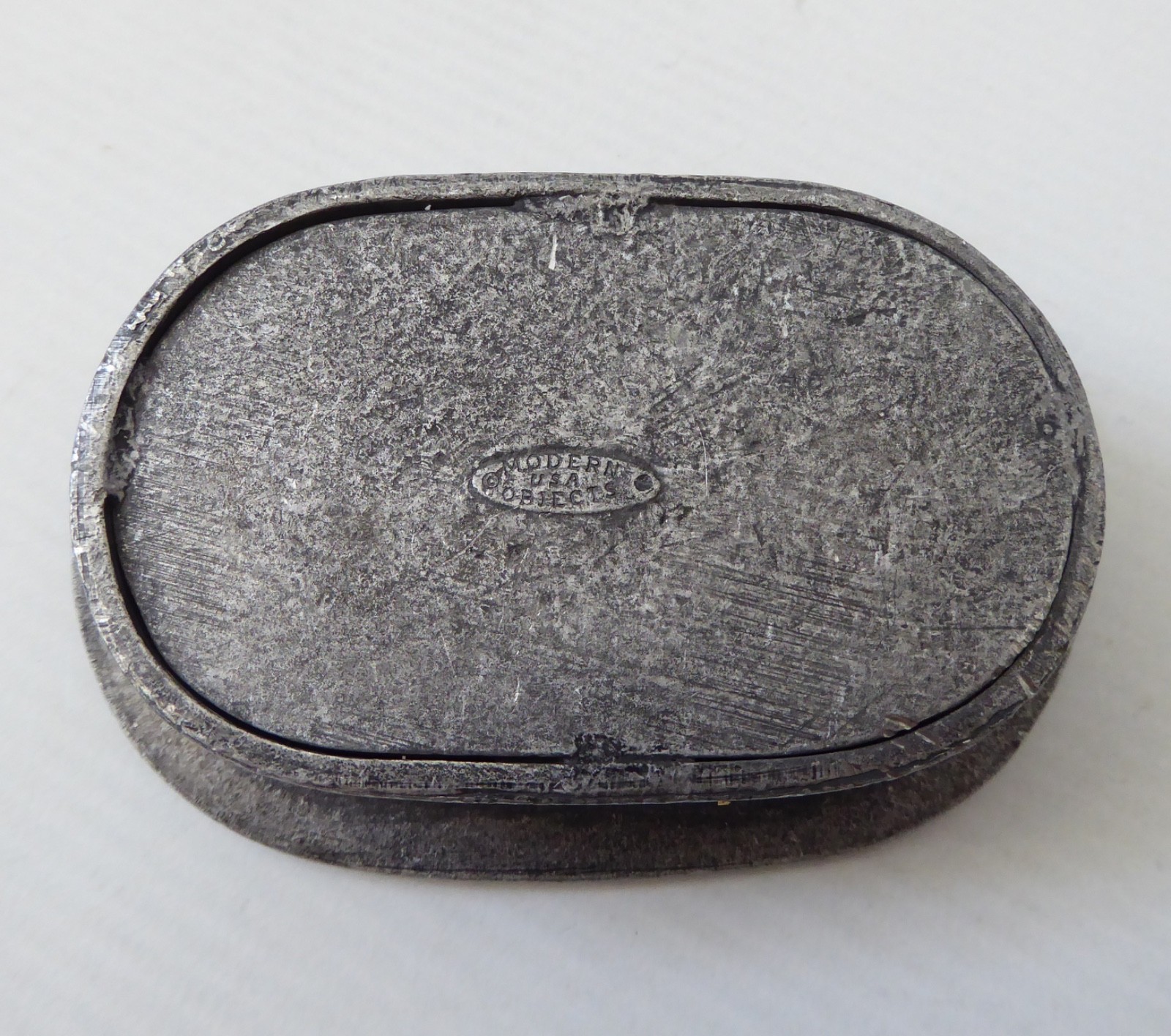 Modern Objects USA pewter brutalist bark textured drawer handle flush mount pull - Image 9