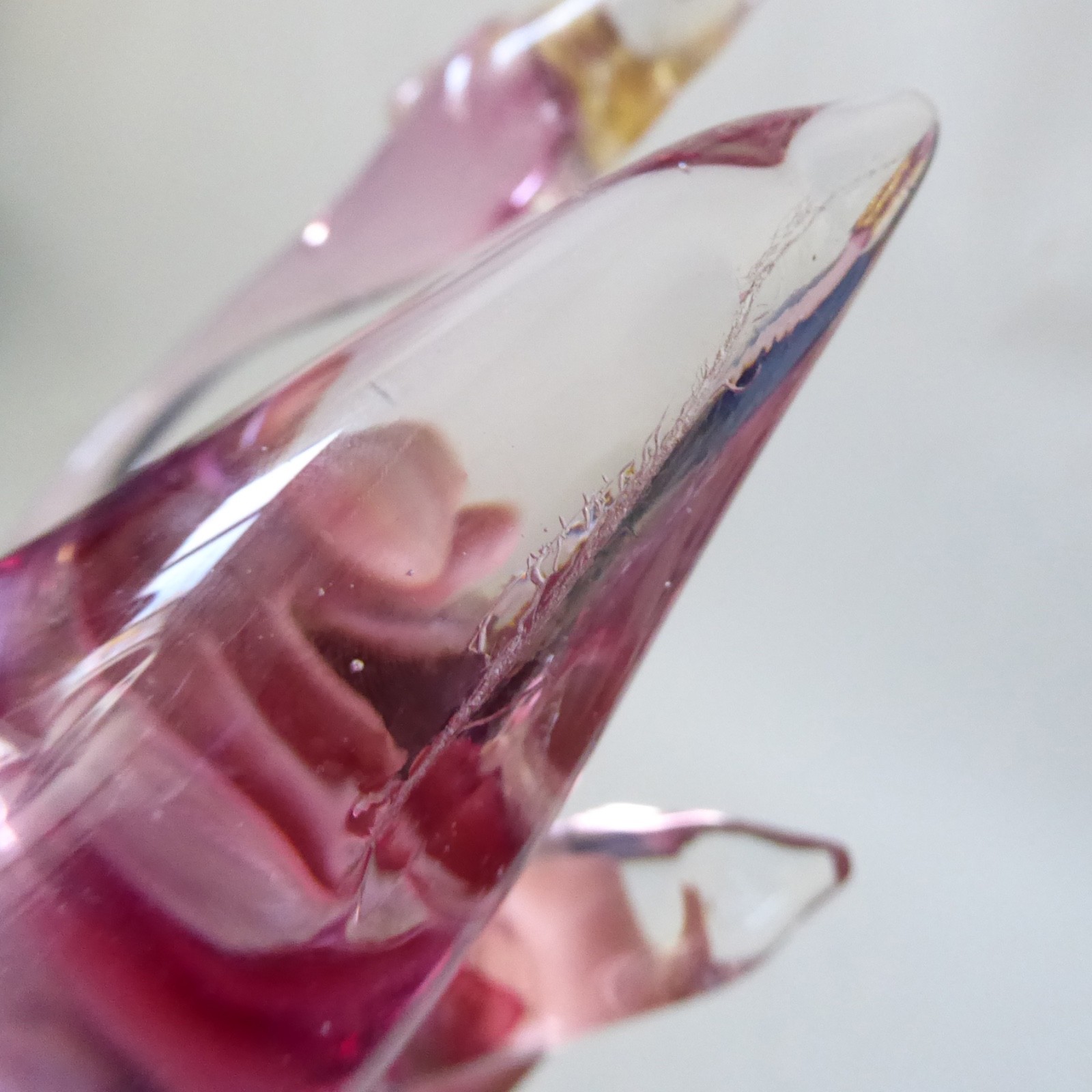 Murano art glass duck figurine, pink and gold. Vintage mouth blown Italian bird - Image 13