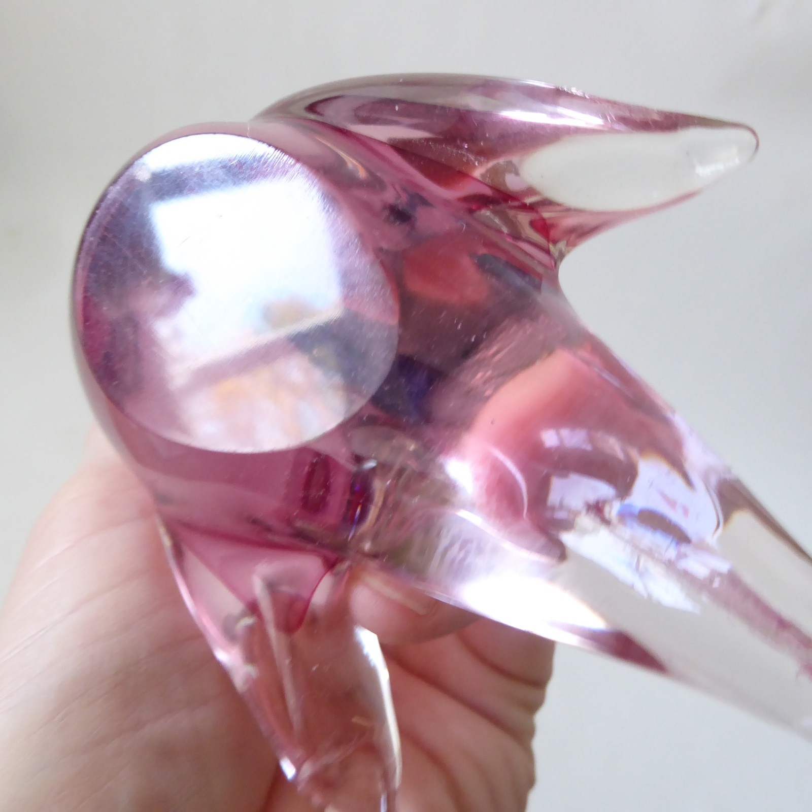 Murano art glass duck figurine, pink and gold. Vintage mouth blown Italian bird - Image 9