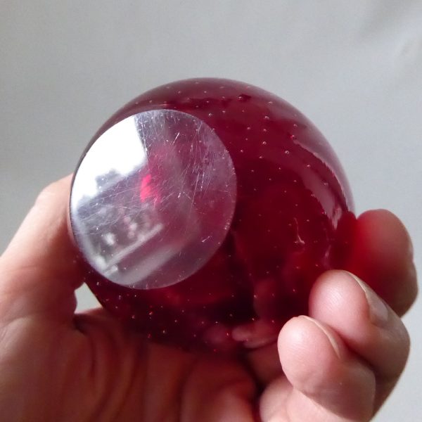 Pair Whitefriars 9506 Ruby Red vintage art glass Ovoid controlled bubble vases - Image 11