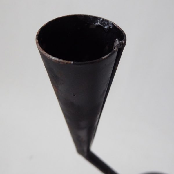 Retro black metal candle holder candlestick. Vintage modernist, dinner candle - Image 12