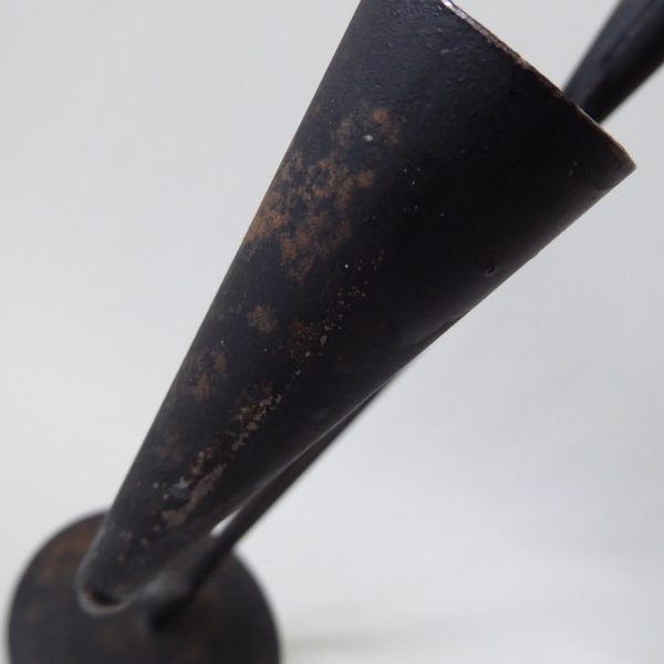 Retro black metal candle holder candlestick. Vintage modernist, dinner candle - Image 14