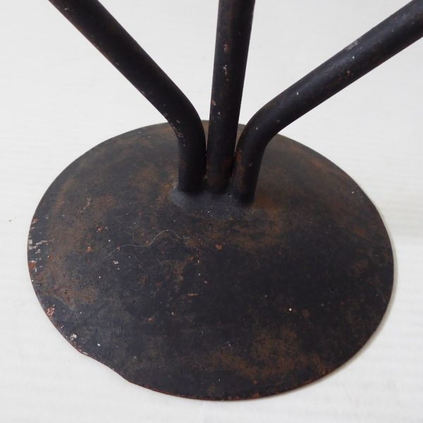 Retro black metal candle holder candlestick. Vintage modernist, dinner candle - Image 8