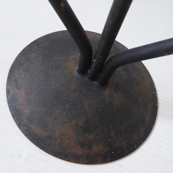 Retro black metal candle holder candlestick. Vintage modernist, dinner candle - Image 9
