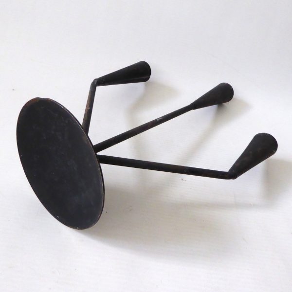 Retro black metal candle holder candlestick. Vintage modernist, dinner candle - Image 10