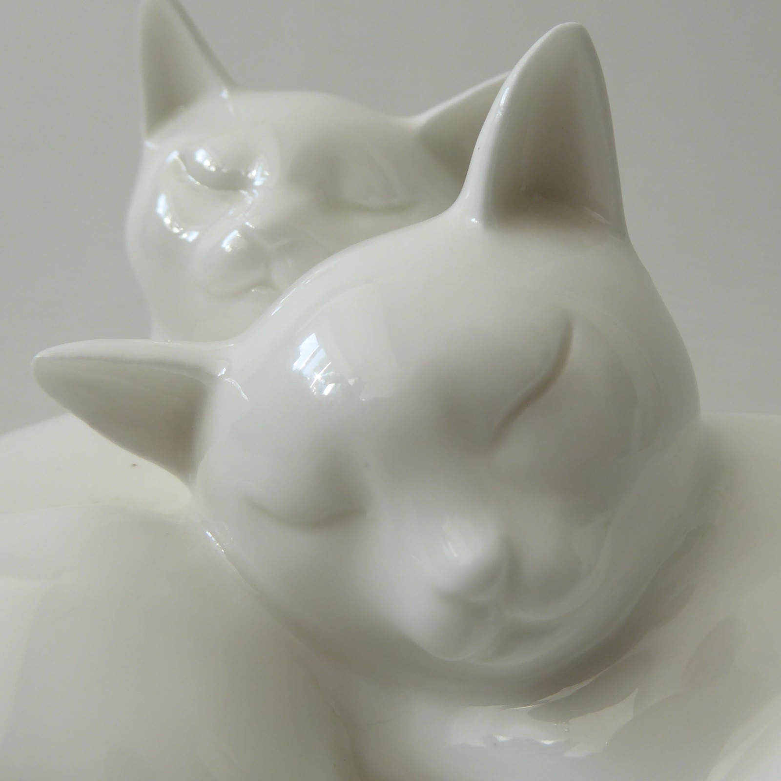 Royal Doulton Sleepy Heads white bone china sleeping cat figurines 1997, 3894 - Image 5