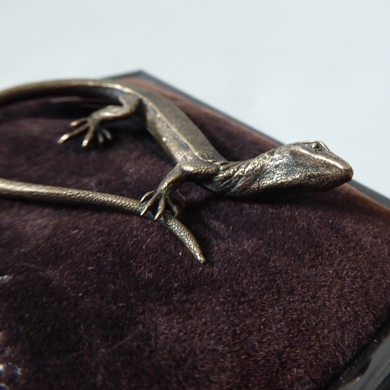 Ruth Waterhouse Tasmania bronze lizard/gecko realism brooch. Cast metal reptile - Image 6