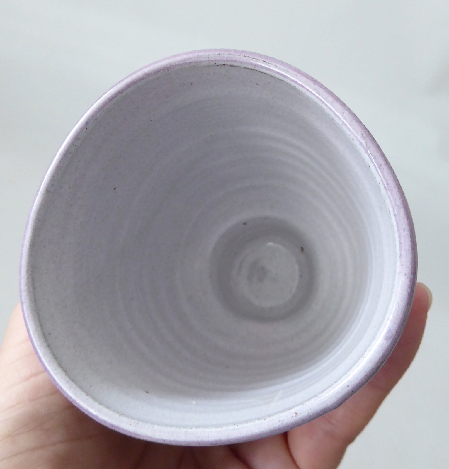 Rye Pottery David Sharp small vase. 1950s vintage blue flower pot beaker. Studio - Image 11