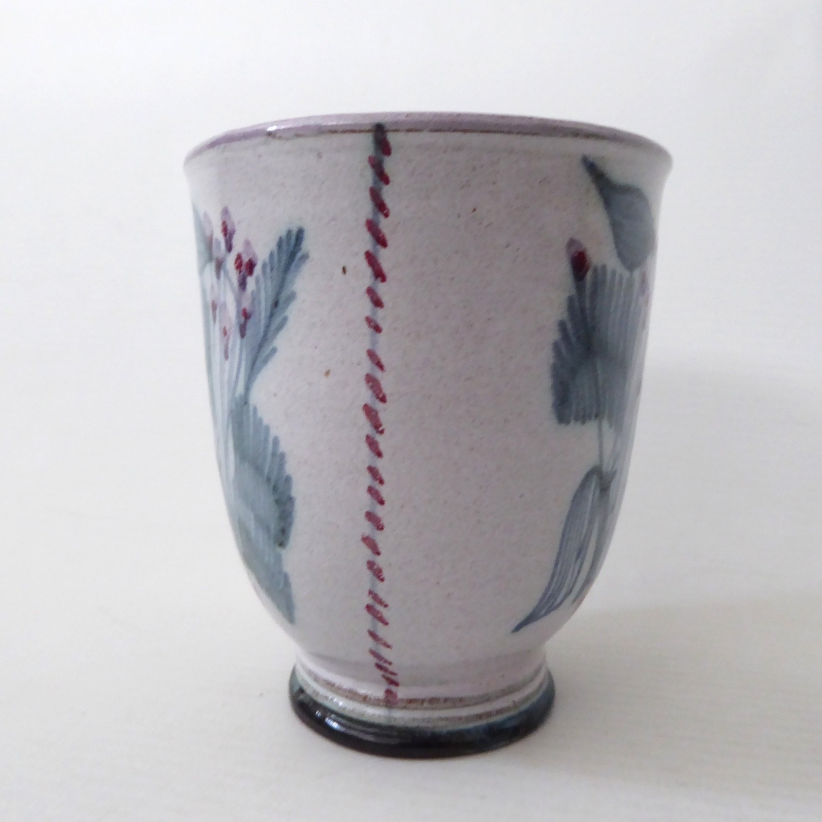 Rye Pottery David Sharp small vase. 1950s vintage blue flower pot beaker. Studio - Image 2
