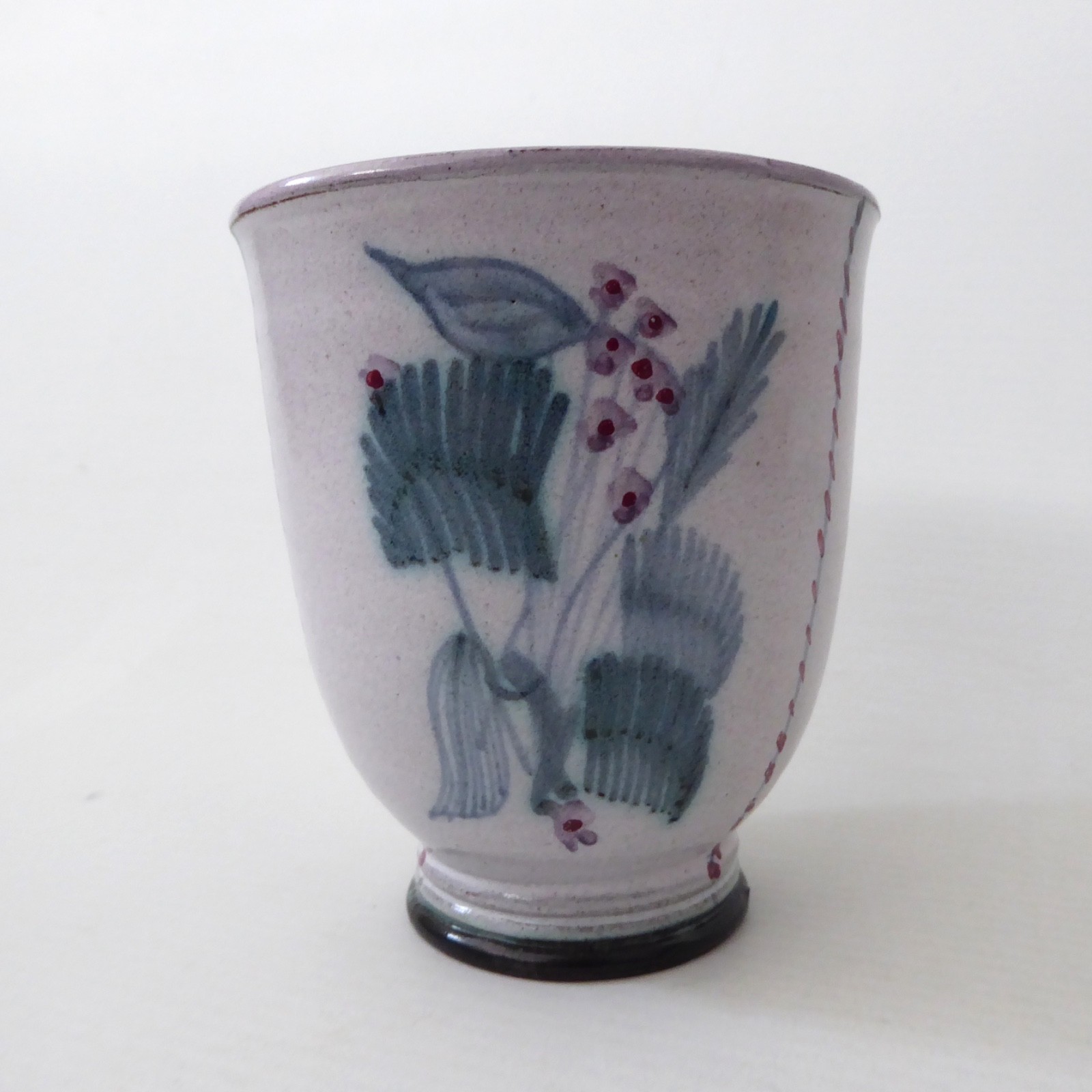 Rye Pottery David Sharp small vase. 1950s vintage blue flower pot beaker. Studio - Image 4