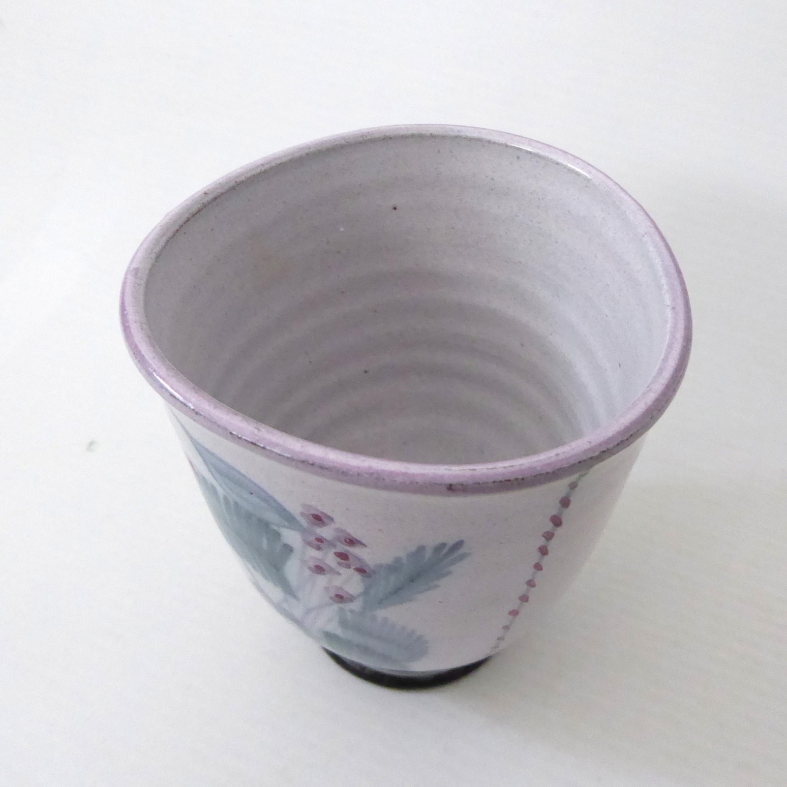 Rye Pottery David Sharp small vase. 1950s vintage blue flower pot beaker. Studio - Image 5