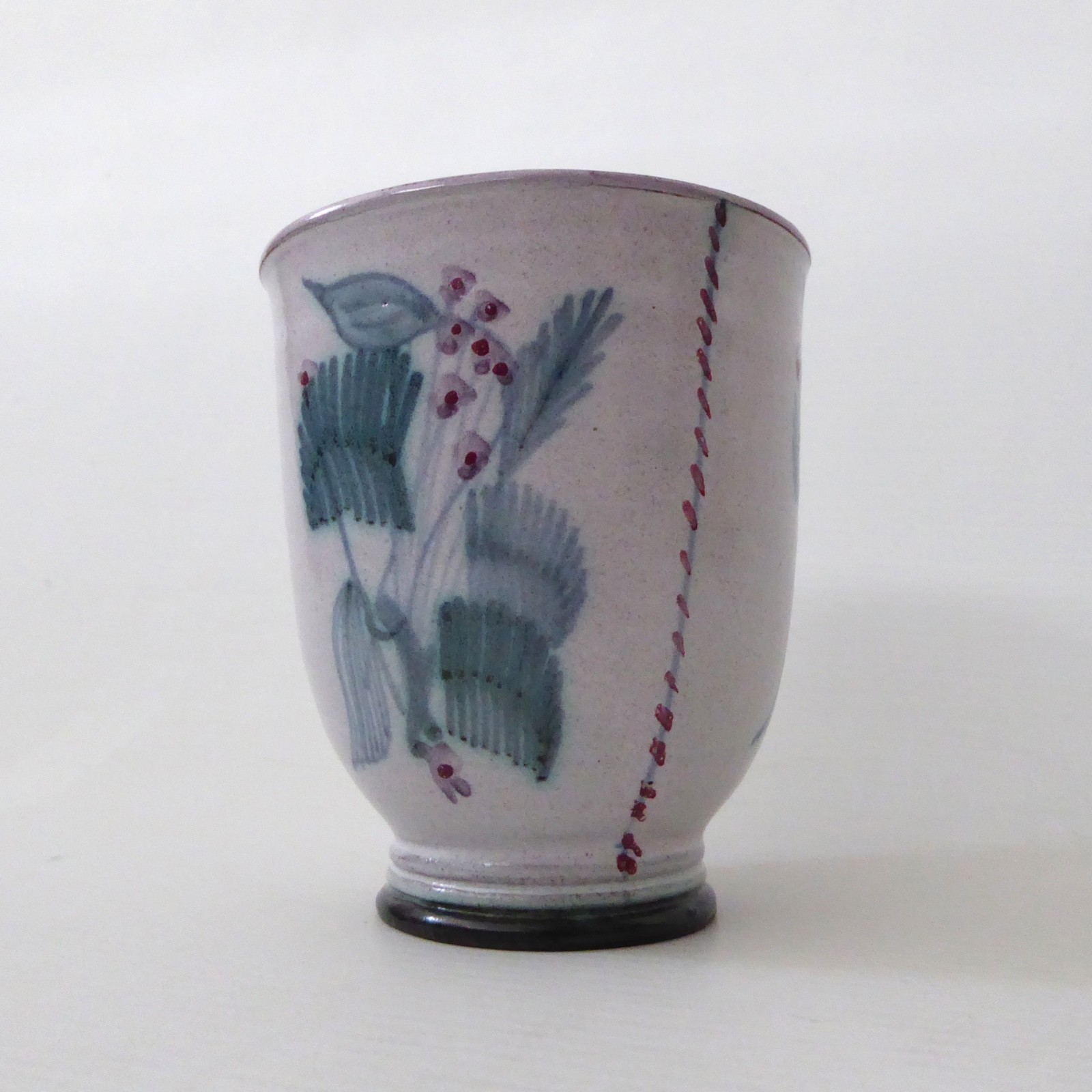 Rye Pottery David Sharp small vase. 1950s vintage blue flower pot beaker. Studio - Image 6