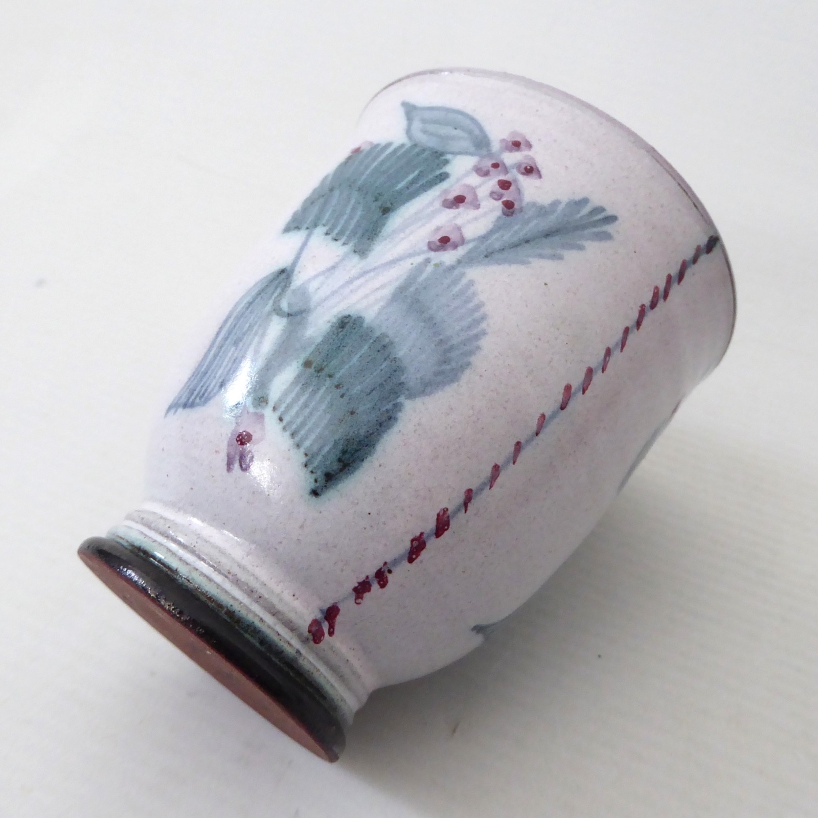 Rye Pottery David Sharp small vase. 1950s vintage blue flower pot beaker. Studio - Image 7