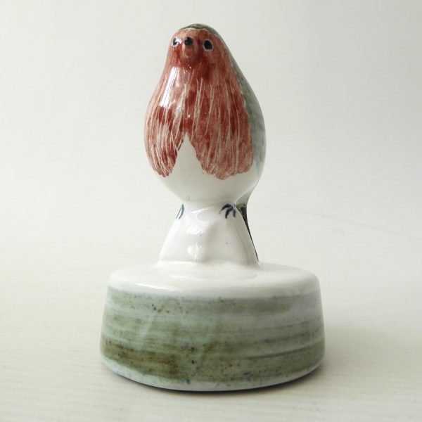 Rye Pottery vintage Robin bird figurine. 1960s hand painted clay ornament statue - Image 3