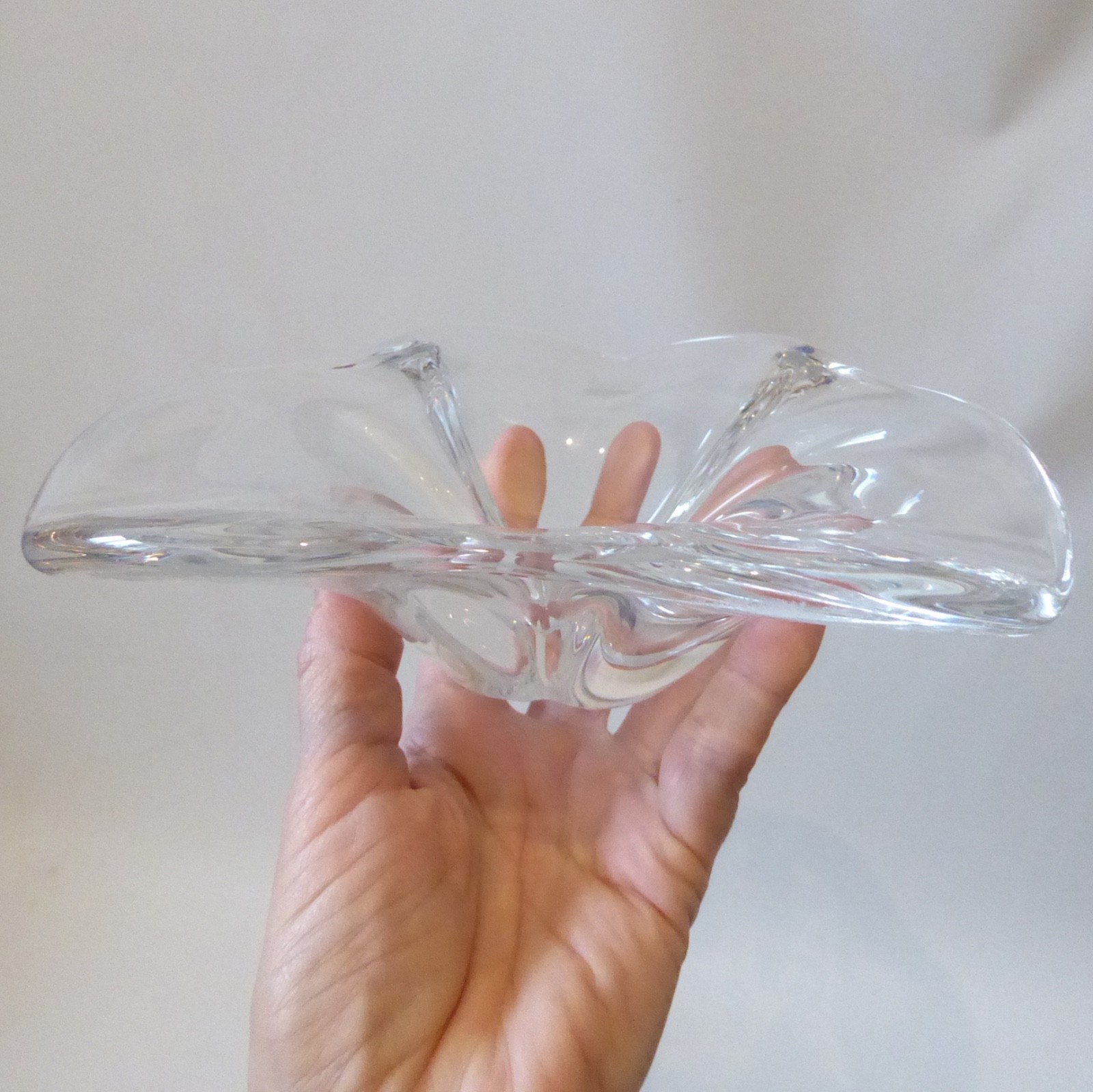 Sevres French crystal art glass bowl dish, vintage 1950s 1960s mid century retro - Image 11
