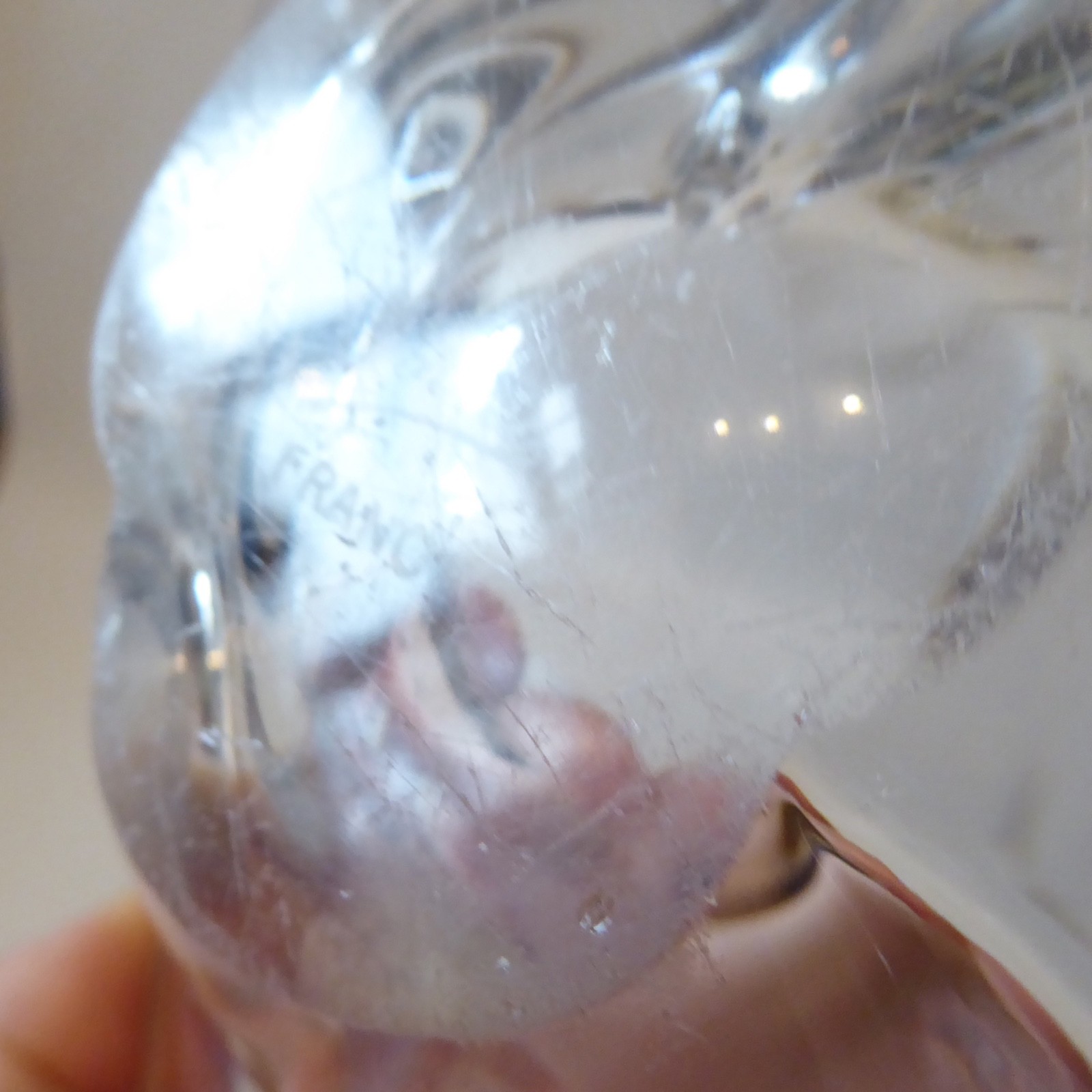 Sevres French crystal art glass bowl dish, vintage 1950s 1960s mid century retro - Image 13