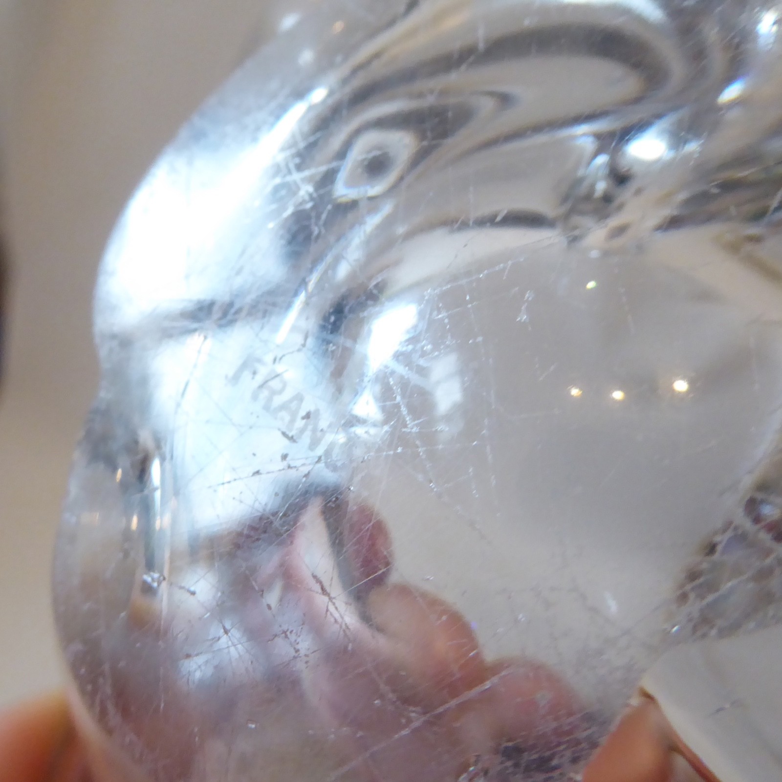 Sevres French crystal art glass bowl dish, vintage 1950s 1960s mid century retro - Image 15