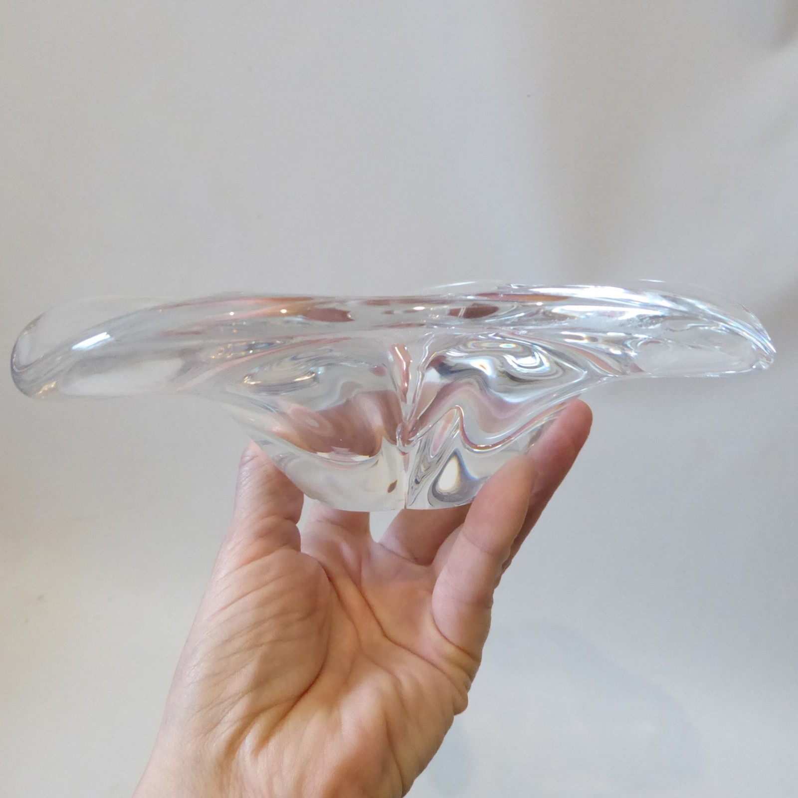 Sevres French crystal art glass bowl dish, vintage 1950s 1960s mid century retro - Image 3
