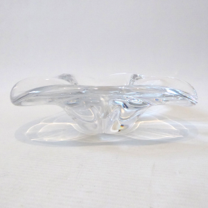 Sevres French crystal art glass bowl dish, vintage 1950s 1960s mid century retro