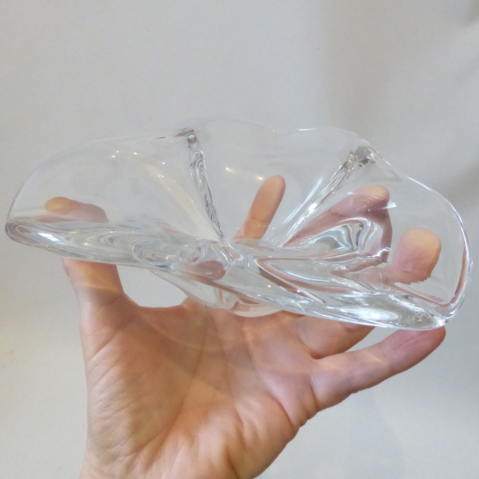 Sevres French crystal art glass bowl dish, vintage 1950s 1960s mid century retro - Image 5