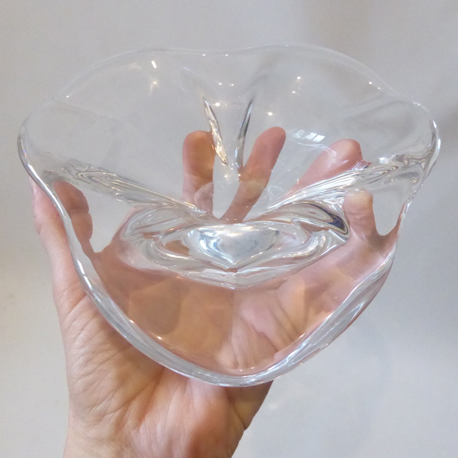 Sevres French crystal art glass bowl dish, vintage 1950s 1960s mid century retro - Image 6