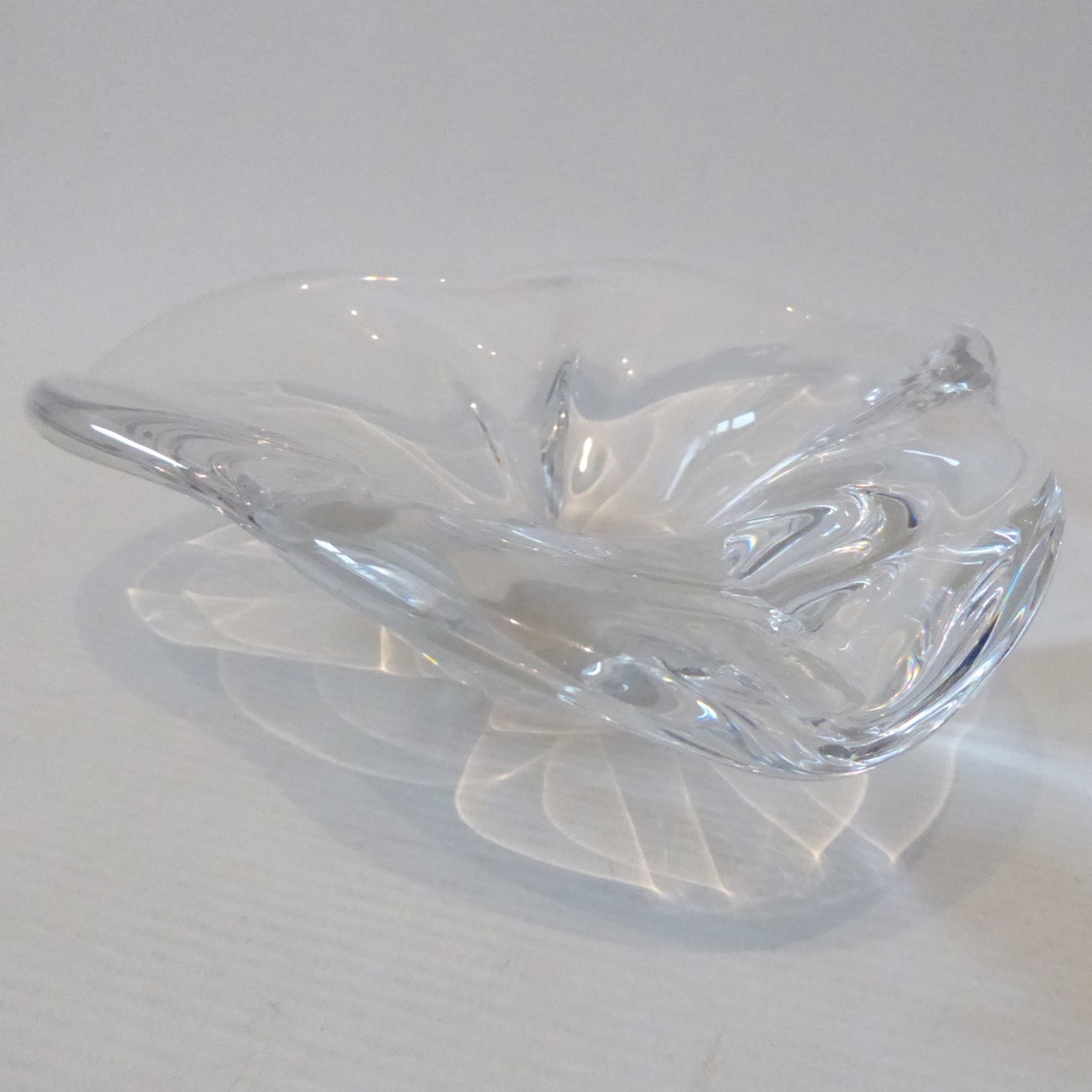 Sevres French crystal art glass bowl dish, vintage 1950s 1960s mid century retro - Image 7
