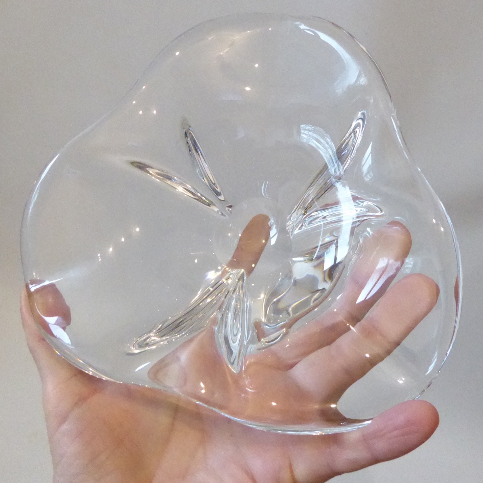 Sevres French crystal art glass bowl dish, vintage 1950s 1960s mid century retro - Image 8