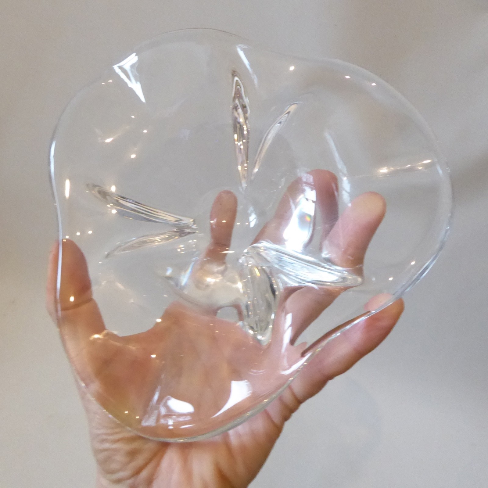 Sevres French crystal art glass bowl dish, vintage 1950s 1960s mid century retro - Image 9